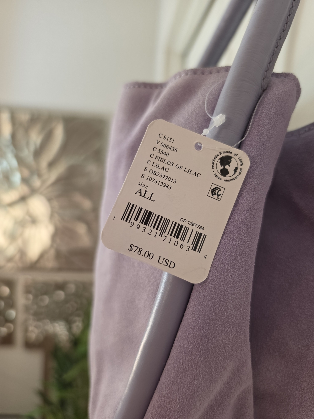 Free People Barlow Suede Bucket Bag Fields Of Lilac Pastel Purple Handbag NWT - Picture 5 of 8